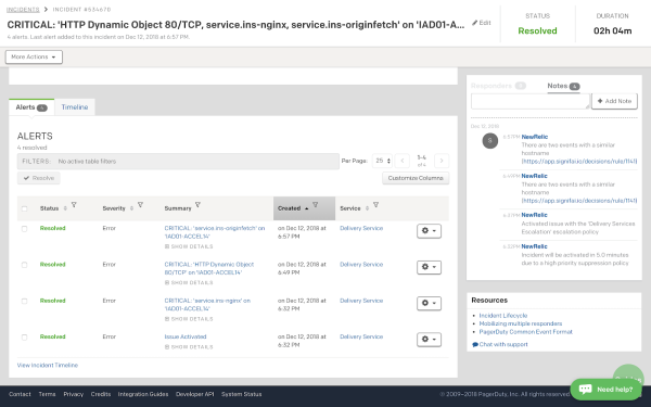 Image of New Relic AI Ops dashboard